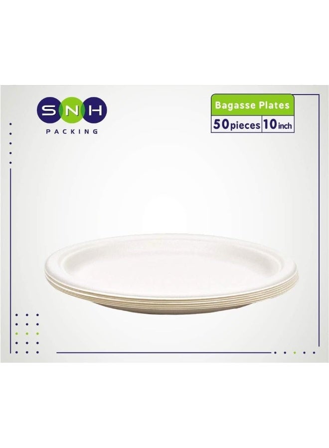 SNH Packing طبق بيولوجي قابل للتحلل من باجاس SNH Packing صديق للبيئة 10 بوصة للاستخدام مرة واحدة - Image 2